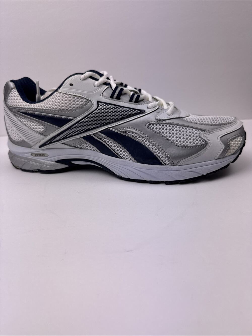 Reebok Pheehan Run Shoes Men’s Size 14 Wide White Silver Navy Y2K Dad Shoes NIB